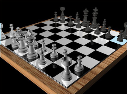 Chessbaord, pieces missing.